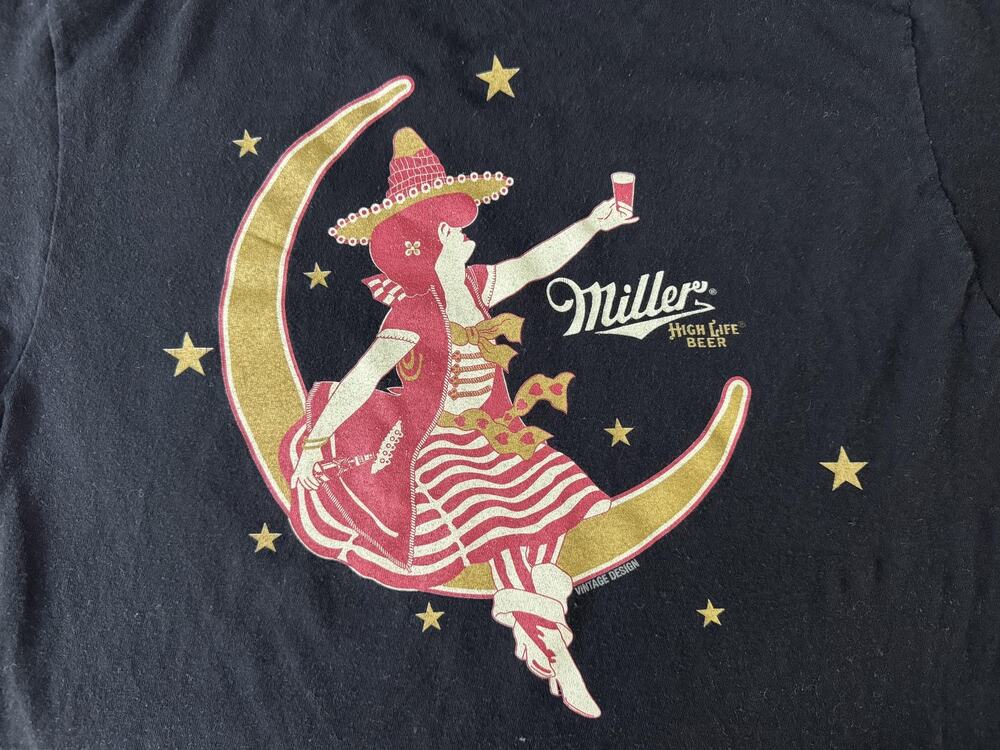 Miller High Life Shirt Womens Medium Vintage Design Beer Graphic Tee